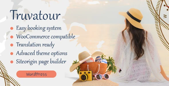 TruvaTour - Travel, Tour WordPress Theme WordPress theme homepage layout for a booking travel website