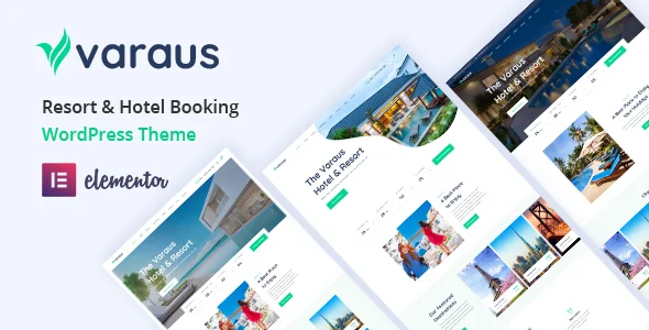 Varaus - Hotel Booking WordPress Theme WordPress theme homepage layout for a accommodation travel website