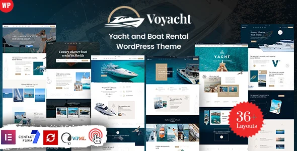 Voyacht - Yacht Rental WordPress WordPress theme homepage layout for a boat travel website