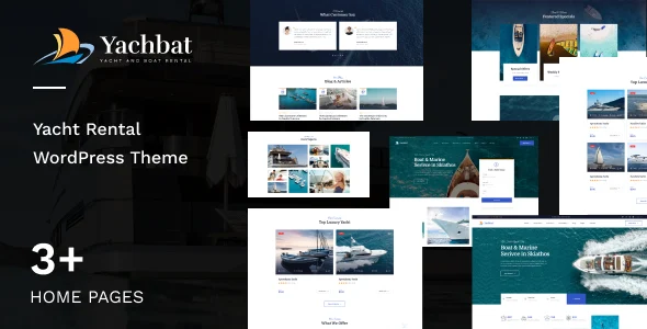 Yachbat - Yacht & Boat Rental WordPress Theme WordPress theme homepage layout for a boat travel website
