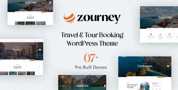 Zourney - Travel Tour Booking WordPress Theme WordPress theme homepage layout for a adventure travel website