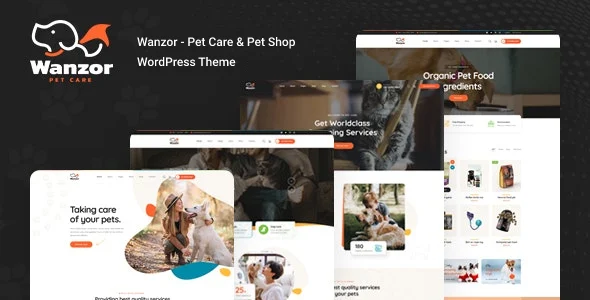 Wanzor - Pet  WordPress Theme WordPress theme homepage layout for a cat boarding retail website