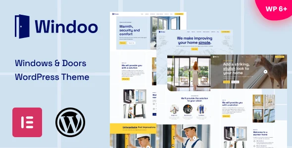 Windoo - Windows & Doors WordPress Theme WordPress theme homepage layout for a construction retail website