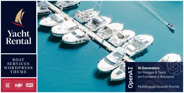 Yacht Rental - Boat Services WordPress Theme WordPress theme homepage layout for a agent retail website