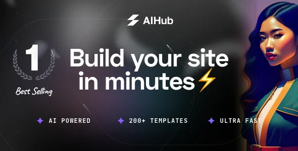 AI Hub - Startup & Technology WordPress Theme WordPress theme homepage layout for a ai technology website