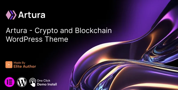 Artura – Crypto & Blockchain Technology WordPress Theme WordPress theme homepage layout for a bitcoin wordpress theme technology website