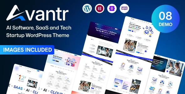 Avantr - AI Software & SaaS WordPress Theme WordPress theme homepage layout for a ai technology website