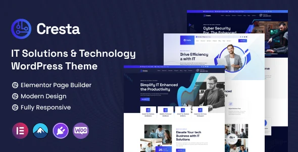 Cresta - IT Solutions & Technology WordPress Theme WordPress theme homepage layout for a agency technology website