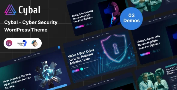 Cybal - Cyber Security WordPress Theme WordPress theme homepage layout for a blockchain security technology website