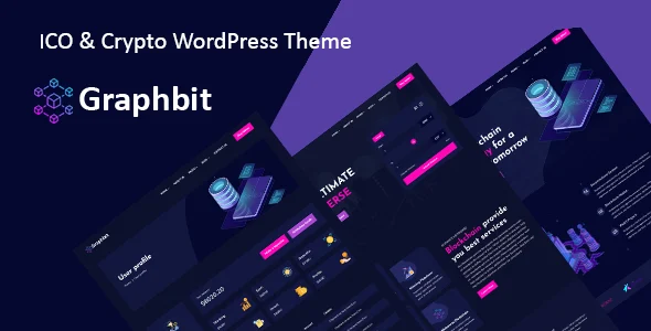 Graphbit - ICO & Crypto Bootstrap WordPress Theme WordPress theme homepage layout for a bitcoin technology website