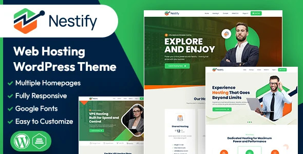 Nestify | Web Hosting WHMCS & WordPress Theme WordPress theme homepage layout for a dedicated template hosting company website