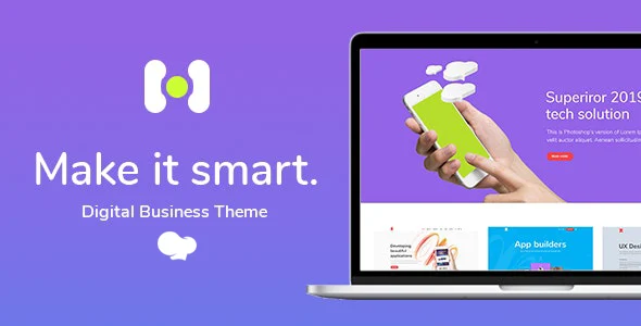 Hotspot - Smart WordPress Theme for Digital Business WordPress theme homepage layout for a agency technology website