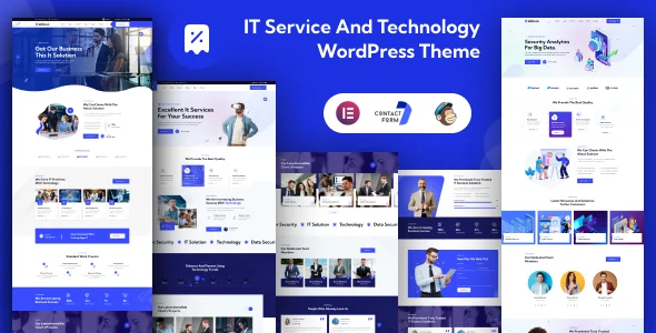 Infotek - IT Service And Technology WordPress Theme WordPress theme homepage layout for a agency technology website