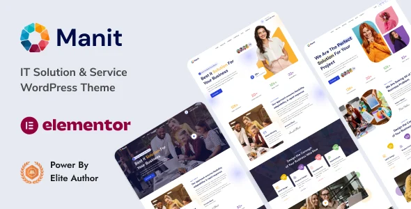 Manit - IT Solutions & Technology WordPress Theme WordPress theme homepage layout for a agency technology website