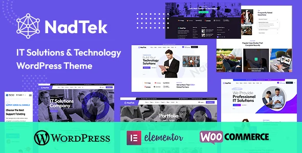 NadTek - IT Solutions & Technology WordPress Theme WordPress theme homepage layout for a agency theme technology website