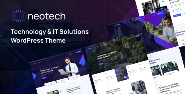 Neotech - Technology & IT Solutions WordPress Theme WordPress theme homepage layout for a ai solutions technology website