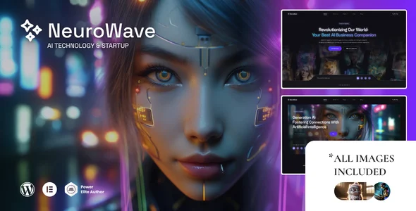 NeuroWave - AI Technology WordPress Theme WordPress theme homepage layout for a ai technology website