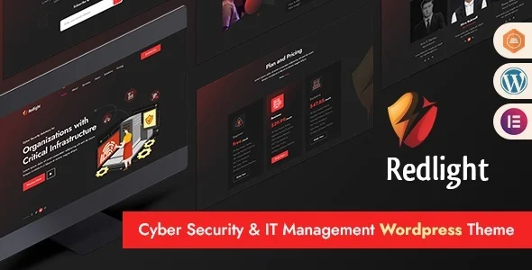 Redlight Cyber Security & IT Management WordPress Theme WordPress theme homepage layout for a camera technology website