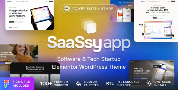 SaaSsy App - Software, SaaS & Tech Startup WordPress Theme WordPress theme homepage layout for a ai technology website