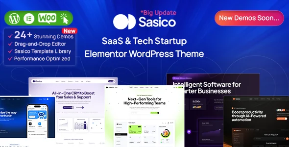 Sasico - SaaS & Tech Startup WordPress Theme WordPress theme homepage layout for a agency technology website