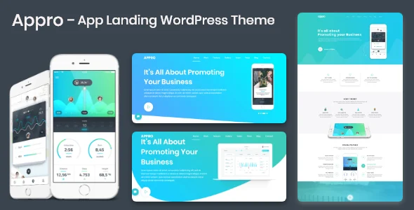 App Landing WordPress Theme Appro WordPress theme homepage layout for a app software website