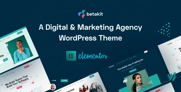 Betakit - Digital Marketing Agency WordPress Theme WordPress theme homepage layout for a agency software website