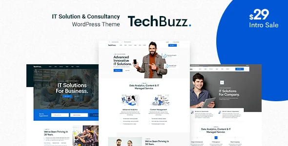 BngTech - IT Solutions WordPress Theme WordPress theme homepage layout for a app software website