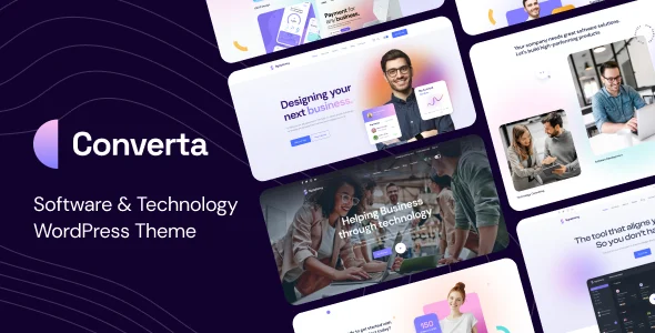 Converta - Software Company Theme WordPress theme homepage layout for a agency software website