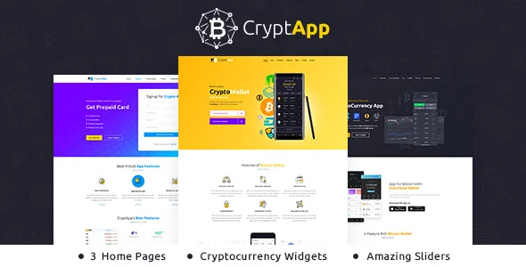 Crypt App - Landing Page WordPress WordPress theme homepage layout for a agency software website