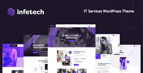 Infetech - IT Services WordPress Theme WordPress theme homepage layout for a agency software website