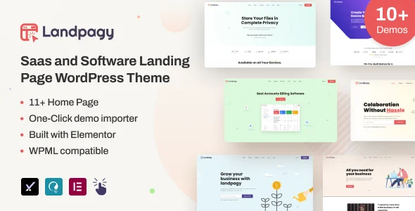 Landpagy - Multipurpose Landing page WordPress Theme WordPress theme homepage layout for a app showcase software website