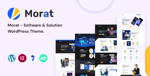 Morat – Software & Solution WordPress Theme WordPress theme homepage layout for a app software website