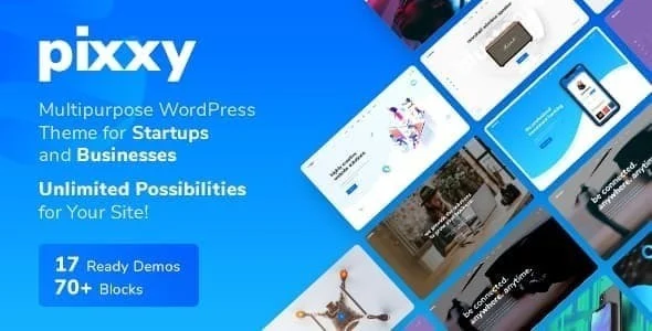 Pixxy  - Landing Page | WordPress Theme WordPress theme homepage layout for a agency software website
