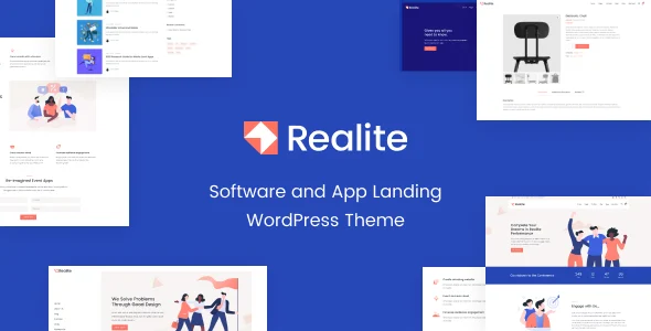 Realite - A WordPress Theme for Startups WordPress theme homepage layout for a agency software website