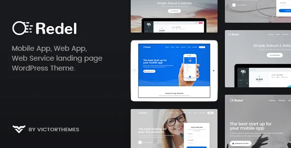 Redel - Responsive App Landing WordPress Theme WordPress theme homepage layout for a android software website