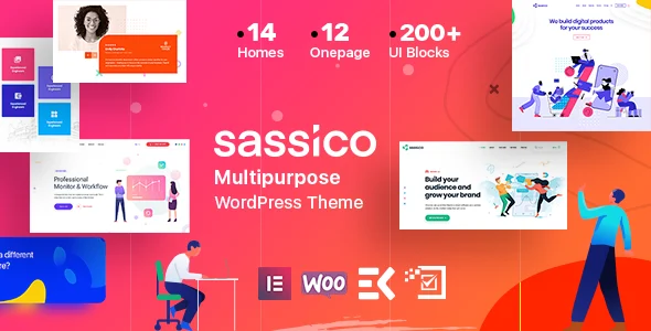 Sassico - Saas Startup Multipurpose WordPress Theme WordPress theme homepage layout for a agency software website