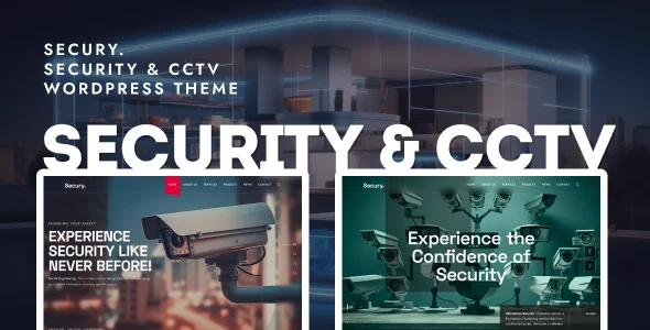 Secury - CCTV & Security WordPress Theme WordPress theme homepage layout for a automation software website