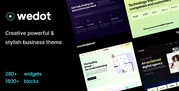 Wedot - Creative Startup Multi-purpose Business Theme WordPress theme homepage layout for a agency software website