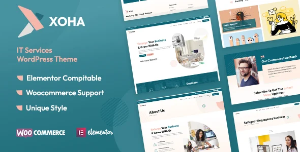 Xoha - Startup Consulting WordPress WordPress theme homepage layout for a agency software website