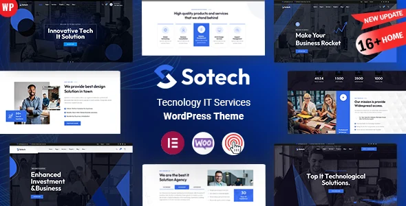 Sotech - IT & Technology Business Consulting  WordPress Theme WordPress theme homepage layout for a agency technology website