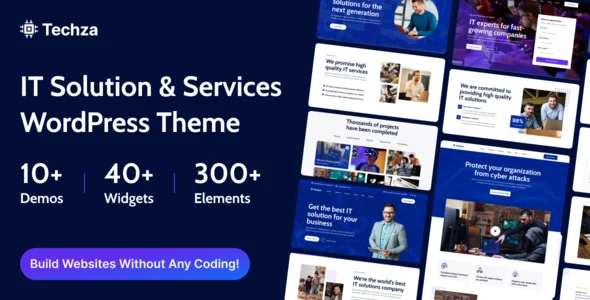 Techza  - IT Service WordPress Theme WordPress theme homepage layout for a agency technology website