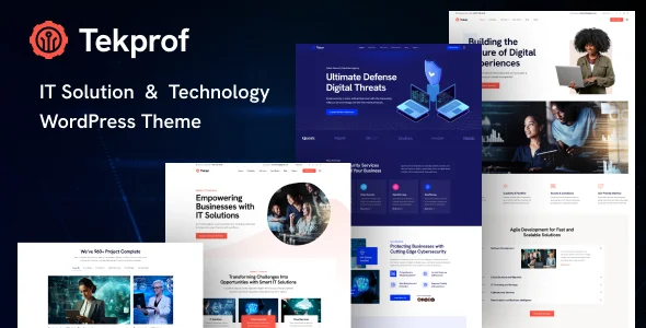 Tekprof - IT Solution & Technology Elementor WordPress Theme WordPress theme homepage layout for a ai technology website