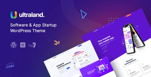 Ultraland - Software & App Startup WordPress Theme WordPress theme homepage layout for a agency technology website