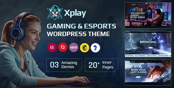 Xplay - Gaming and eSports WordPress Theme WordPress theme homepage layout for a esport technology website