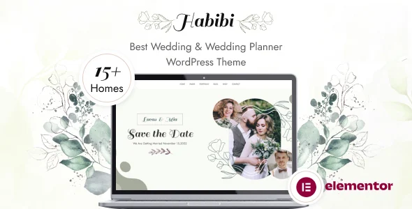 Habibi - Wedding & Wedding Planner WordPress Theme WordPress theme homepage layout for a indian wedding wedding website