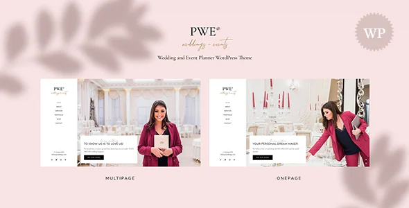 PWE - Wedding and Event Planner WordPress Theme WordPress theme homepage layout for a birthday wedding website