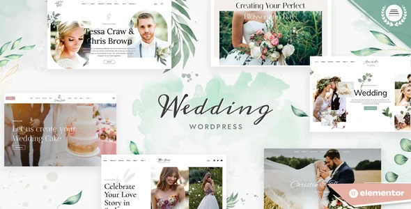 Wedding - WordPress Theme WordPress theme homepage layout for a bridal wedding website