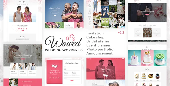 WoWedding - Wedding Oriented WordPress Theme WordPress theme homepage layout for a anniversary wedding website